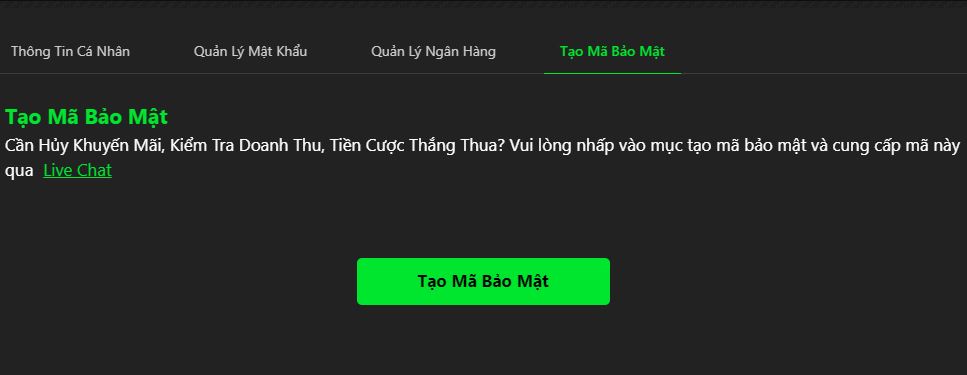 Huong dan tao ma bao mat cho tai khoan JBO